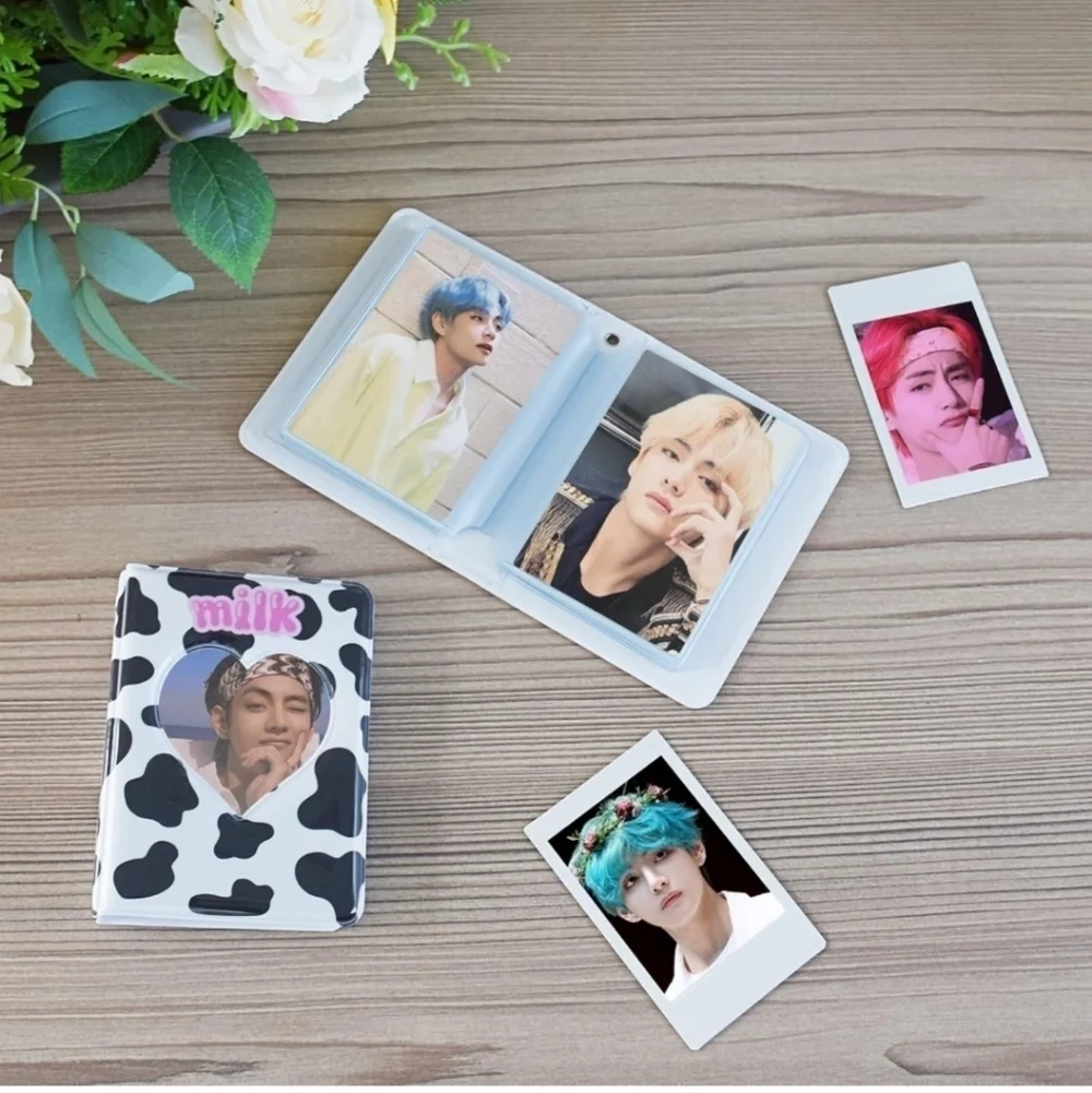 Black and White Cow Print photo album with Heart Window